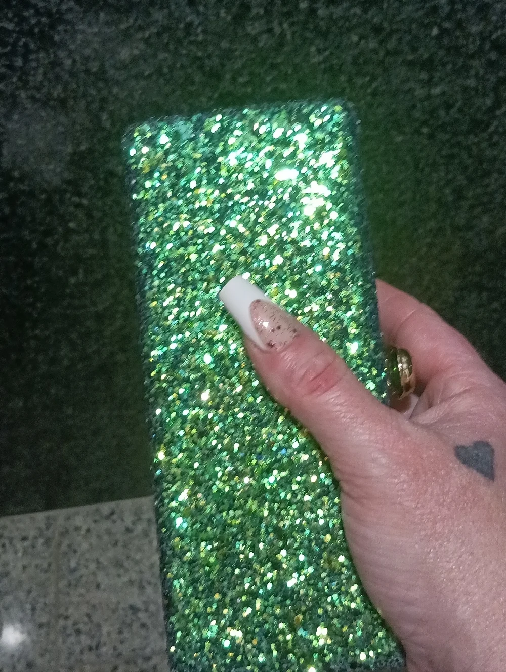 NWT Deux Lux Emerald Green Glitter Box Clutch Minaudière